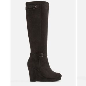 Just fab brekka wedge boot in tan women’s size 12 wide calf